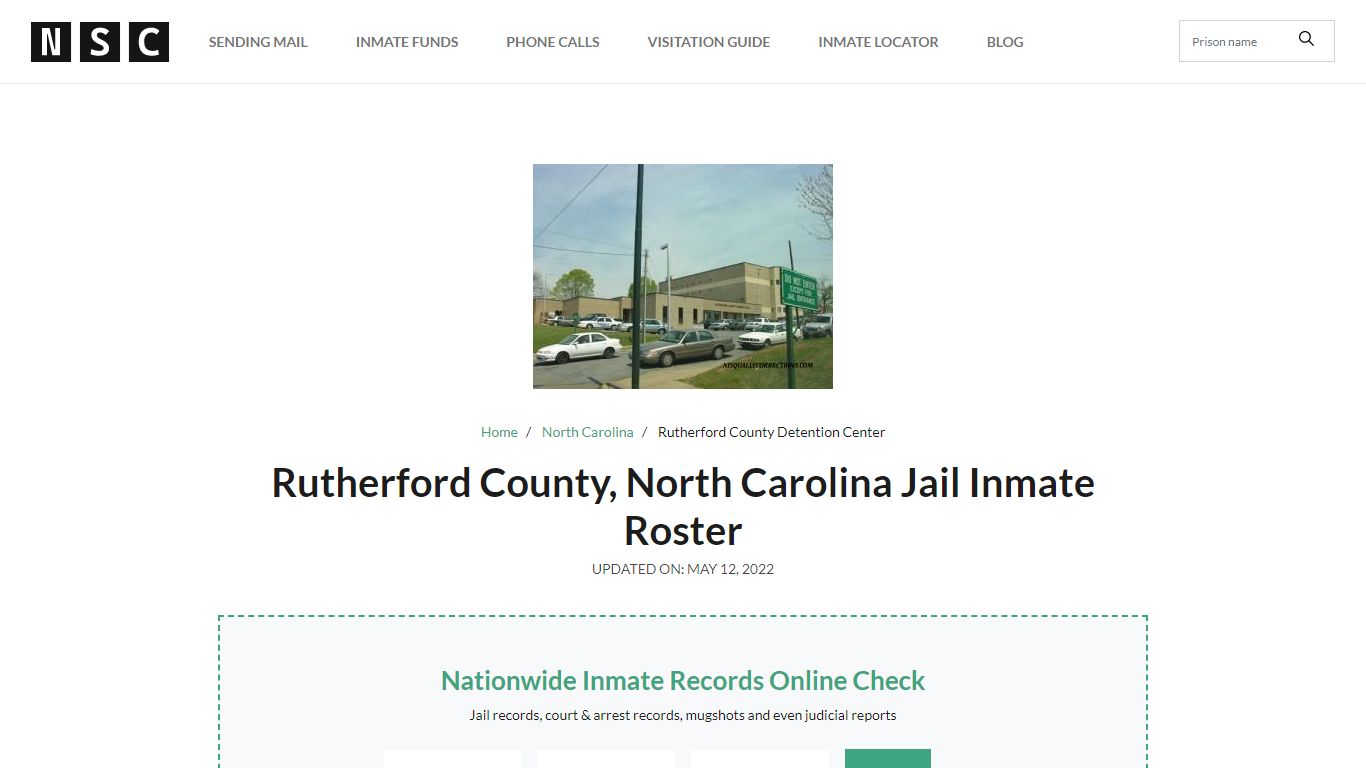 Rutherford County, North Carolina Jail Inmate List